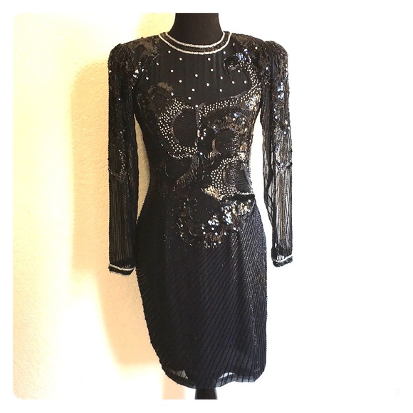 VINTAGE NITE LINE • Black Sequin Formal - Picture 4 of 8